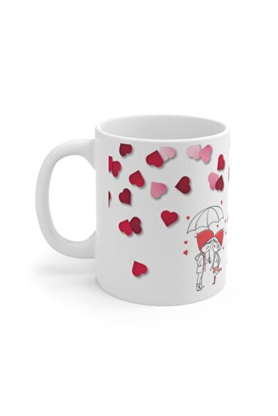 stickerino Cană ceramică Ziua Îndrăgostiților / Dragobete, albă, 380 ml