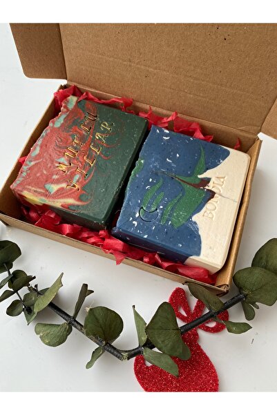 Handmade Bondia Soap Co. Yeni Yıl Hediyesi Doğal Yağlı El Yapımı Çift Sabun Seti