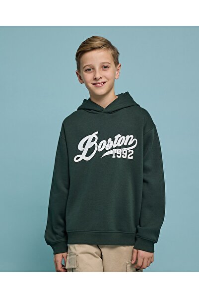 R&B Printed Hoodie With Long Sleeves