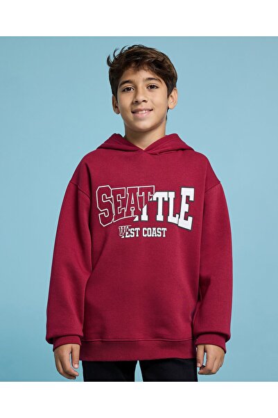 R&B Printed Hoodie With Long Sleeves