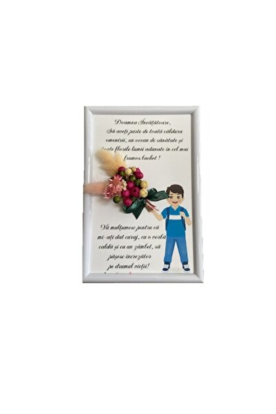 Hornbach Ramă decorativă pentru profesor cu băiat, 10x15 cm, ramă din plastic cu flori uscate