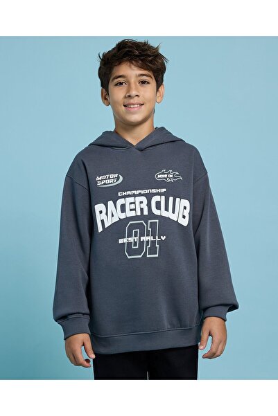 R&B Printed Hoodie With Long Sleeves