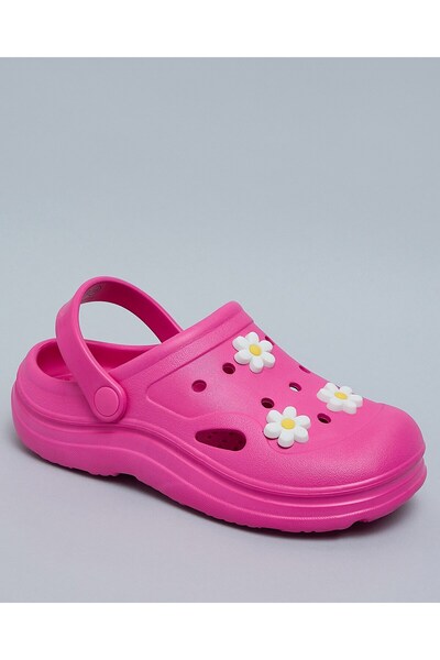 R&B Girl'S Fuchsia Charm Detail Slingback Clogs