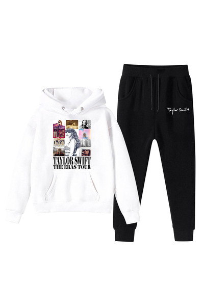 NO BRAND طقم سويت شيرت من الصوف من تايلور سويفت، جولة ذا إيراس، WY-371، أبيض،...
