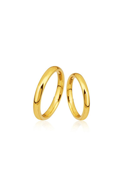 Güzide Kuyumcu 14 Ayar Altın 3 mm Klasik Düz Alyans