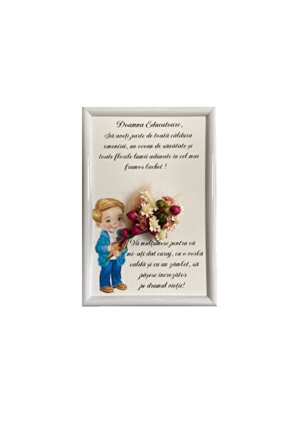 Hornbach Ramă pentru profesor cu băiețel, 10x15 cm, plastic, cu flori uscate