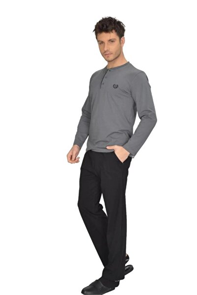 ANCELO Ανδρικό κοστούμι πιτζάμα από 100% βαμβακερό χτενισμένο βαμβάκι, αποστέ...