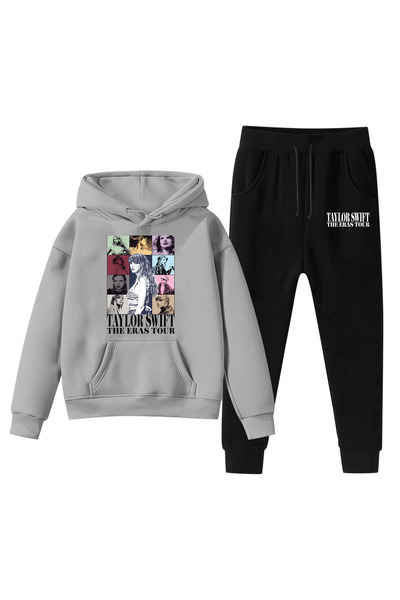 NO BRAND طقم سترة صوفية من تايلور سويفت، جولة ذا إيراس، WY-210، رمادي، 160 سم