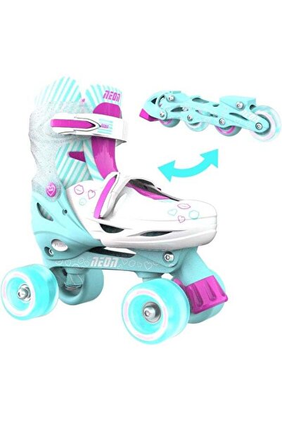 Yvolution Neon Combo 2-in-1 Adjustable Kids Roller Skates with Light-Up Wheels