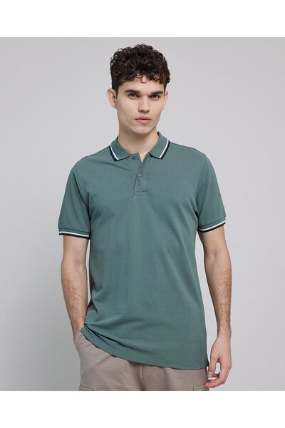 R&B Contrast Tipping Polo T-Shirt With Short Sleeves