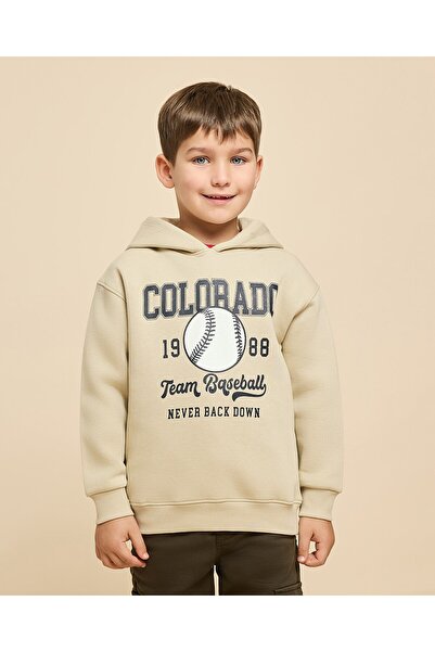 R&B Printed Hoodie With Long Sleeves