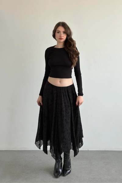 MARTYZ Asimetrik Kesim Güpürlü Etek