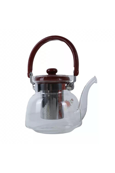 Kovar Heat Resistant Glass Tea And Coffee Pot With Stainless Steel Strainer- ...