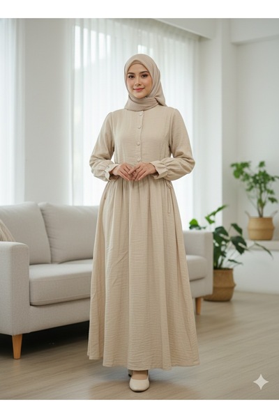 Cosibello Home Hac ve Umre Müslin Pamuklu Tesettür Elbise