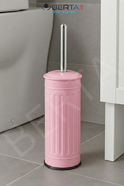 Berta Hijyen Vintage Tuvalet Fırçası Çizgili Pembe Klozet Fırçası