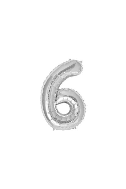 ENG PARTİ DÜNYASI Silver Number Foil Balloon 0–9 |   Shiny Silver Birthday an...