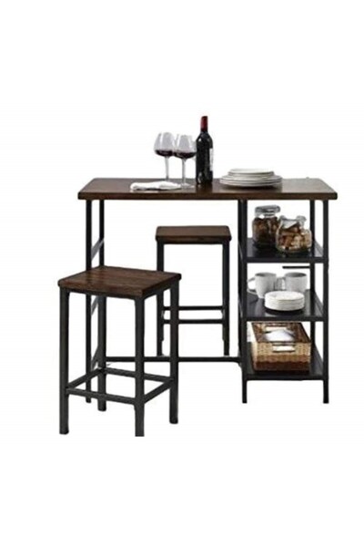 UMUTPARK METAL AHŞAP MUTFAK MASASI VE TABURESİ.