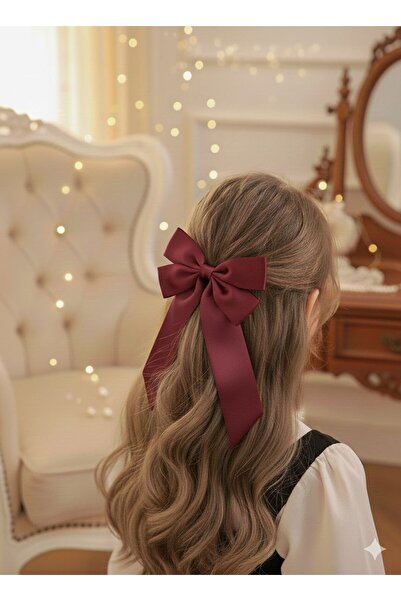 Shiklik Agrafă de păr pentru femei, moale și strălucitoare, cu fundă din satin