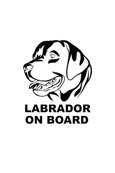 Oracal Autocolant decorativ auto, Labrador On Board, alb, 21×27 cm
