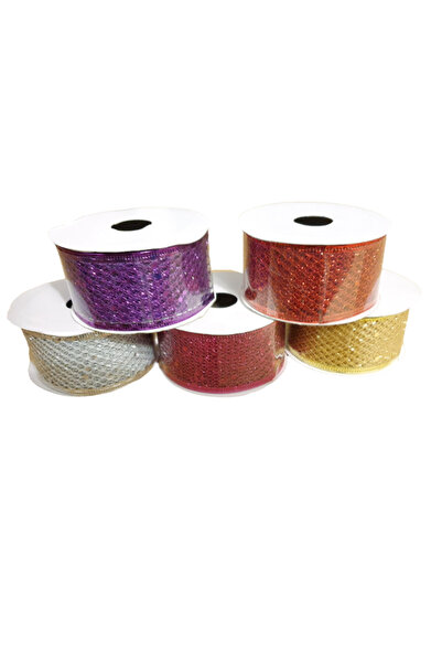 LUDIRO Set of 5 Christmas Decorative Ribbons, Width 3.8 cm, Length 2.5 m, Multicolor