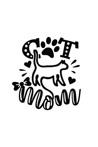 Oracal Autocolant decorativ „Pisică mamă”, 47×50 cm, negru,