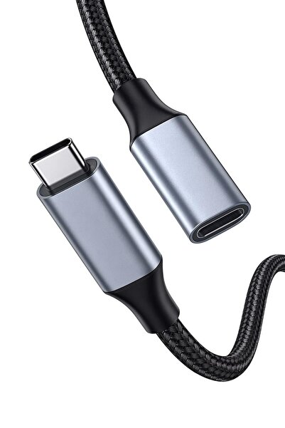 Pmr 3 Metre Type C Uzatma Kablosu İp örgülü Erkek Dişi Veri Aktarım ve Şarj U...