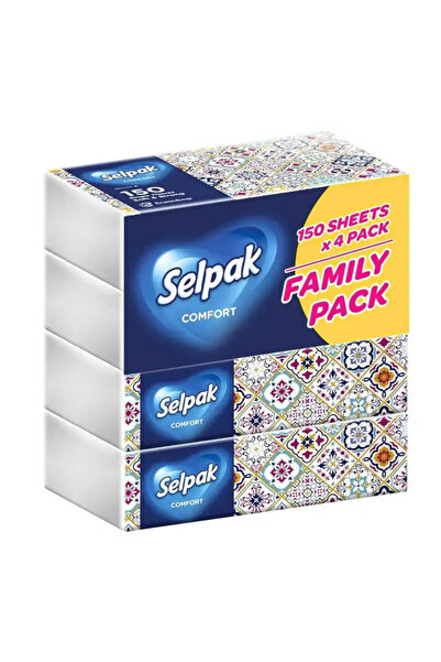Selpak Comfort Soft And Strong Tissue Paper With Super Absorbent Formula- 150Sheets X 4 Pack