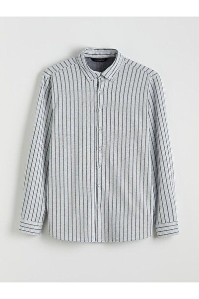 LC Waikiki Southblue Slim Fit Striped Men's Shirt