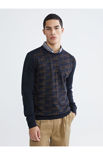 LC Waikiki Xside Crew Neck Patterned Men's Knitwear Sweater