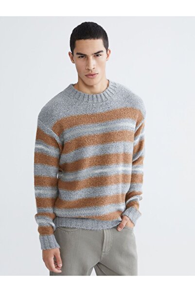 LC Waikiki Xside Crew Neck Striped Men's Knitwear Sweater
