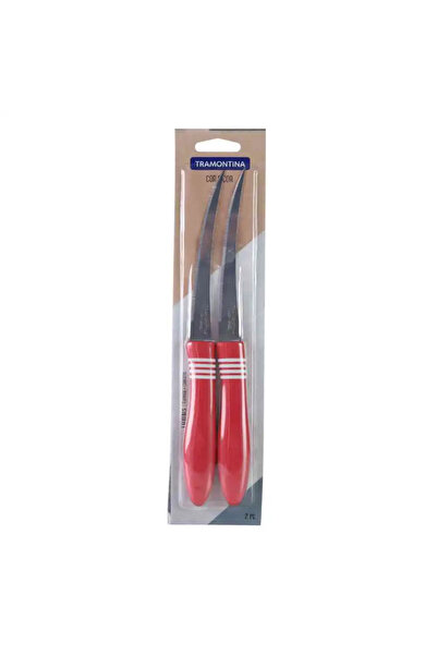 TRAMONTINA Cor And Cor Tomato Knives Set, Kitchen tool set of 2 Pieces, Red