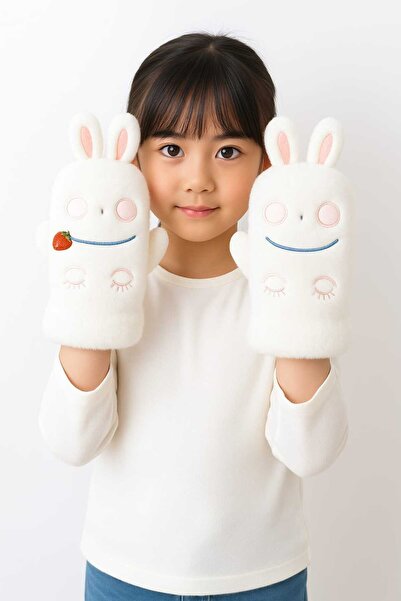 gigigiyim Plush Rabbit Patterned Single Finger Girl's Gloves