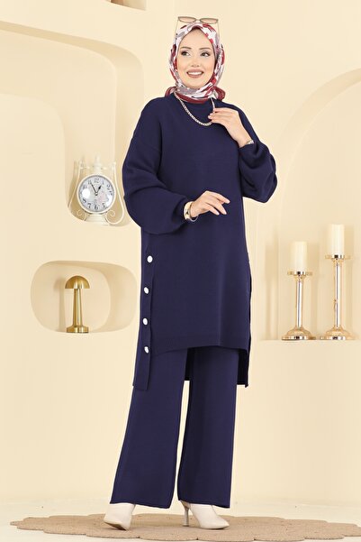 ModaMerve Yırtmacı Düğme Detaylı Takım 2763AYD574-MS Laci