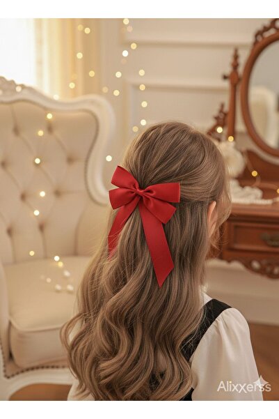 Shiklik Agrafă de păr pentru femei, moale și strălucitoare, cu fundă din satin