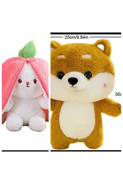 Sekk O 2 adet Peluş Oyuncak Çilek Tavşan Ve Sevimli Lalafanfan Köpek Peluş 2 ...