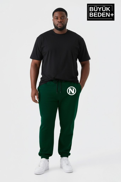 Superlife Men's Plus Size N Logo Elasticated Leg Casual Fit Jogger Slim Sweatpants Spr26Bea951-4