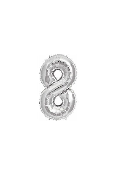 ENG PARTİ DÜNYASI Silver Number Foil Balloon 0–9 |   Shiny Silver Birthday an...