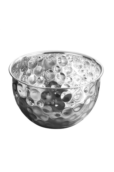 Kovar Stainless Steel Round Hammered Serving Bowl For Multipurpose Kitchen Us...