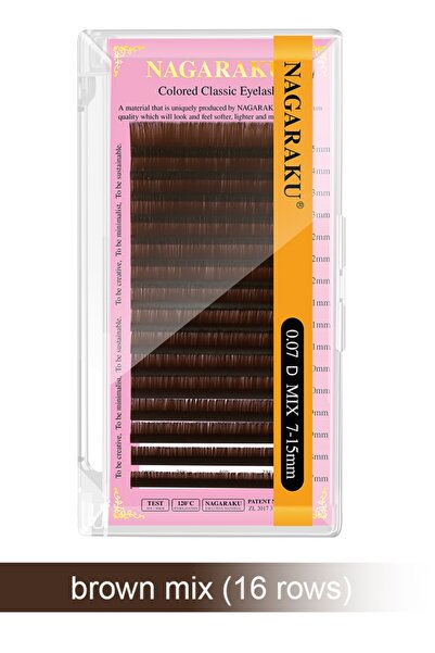 NAGARAKU İpek Kirpik Kahverengi Mix 0,07D 7-15mm Uzunluk