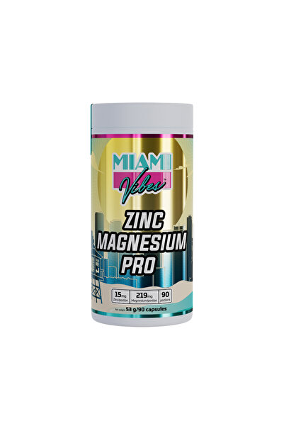Miami Vibes ZMA PRO Zinc, Magneziu și Vitamina B6, 90 Capsule,