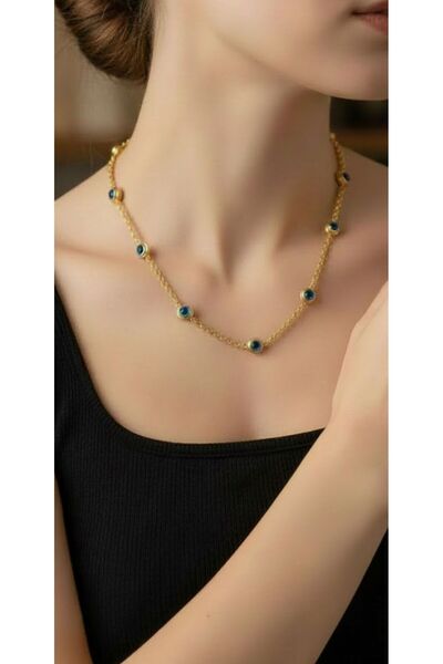 kuyumcu nurettin 10 Gr (GRAM) 9 Gözlü Doch Kolye 14 Ayar Altın 50 cm