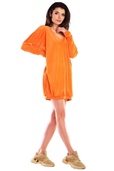 Awama Dress, Polyester, Orange, One Size