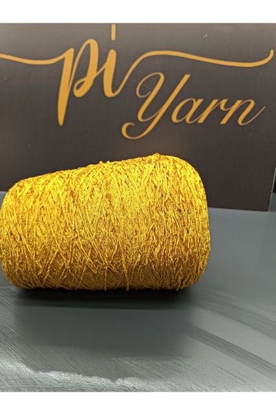 Pİ Yarn 87% Viscose Content Velvet 500Gr Hand Knitting Yarn Yellow