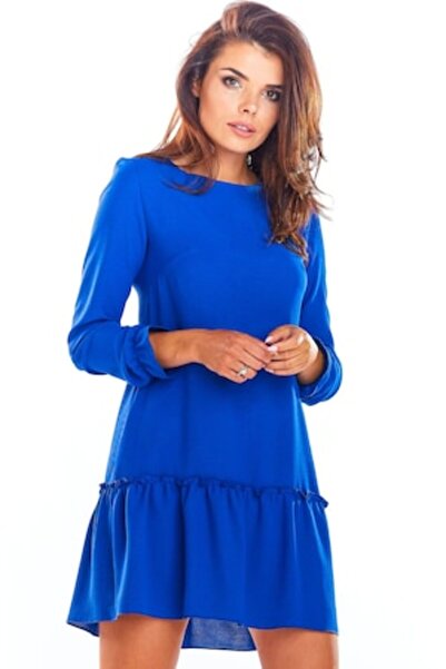 Awama - Women's Dress, Polyester, Blue, A310