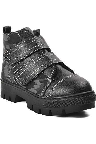 WALKWAY Aspor Azr 2301004 P Çırtcırtlı İçi Yünlü Kamofilaj Desenli Siyah Çocu...