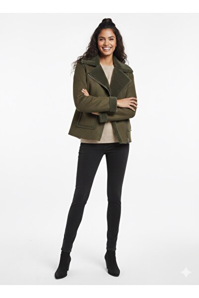 ModamarkReal Women's Woolen Nubuck Coat with Wool Inside