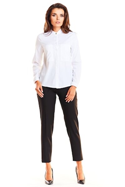 Awama Cămașă de damă A249, poliester, alb