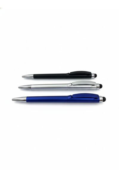REX 3 pens in silver, blue, and black with a stress-relieving tip. Ink color: blue. 69762