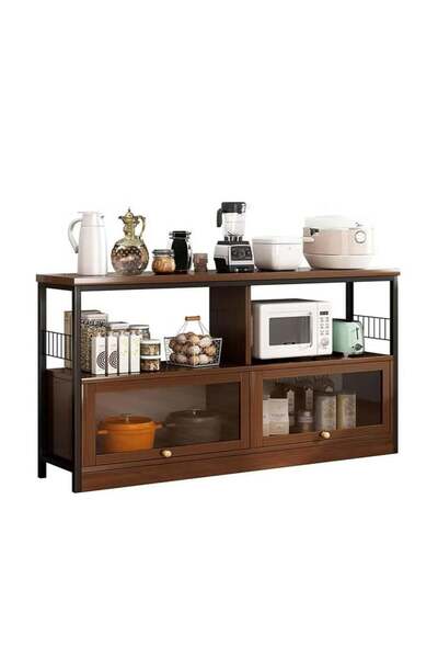 EXPERT خزانة قهوة - ركن قهوة عصري بسيط ذو سعة كبيرة لغرفة المعيشة أو المكتب