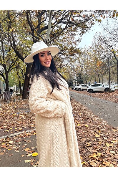 Ylana Fashion Long soft fur coat